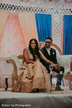 Indian bride and groom at the reception Indian bride and groom at the reception