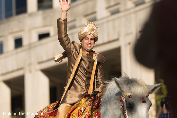 Raja riding the horse