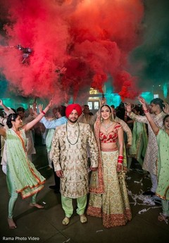 Unique indian newlyweds entrance Unique indian newlyweds entrance