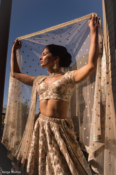 Maharani's ivory with embroidery ceremony lehenga. Maharani's ivory with embroidery ceremony lehenga.