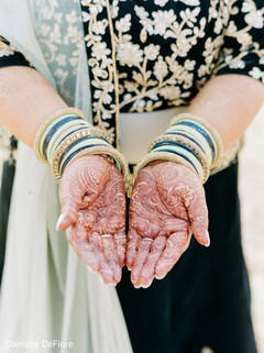 Indian bride showing her mehndi art. Indian bride showing her mehndi art.
