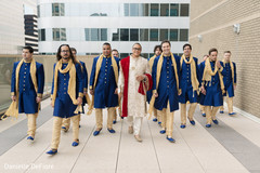Elegant Indian groom with groomsmen outdoors. Elegant Indian groom with groomsmen outdoors.