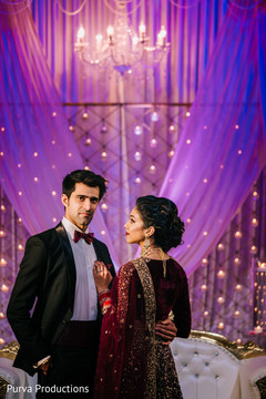Glamorous Indian couple at wedding photo shoot. Glamorous Indian couple at wedding photo shoot.