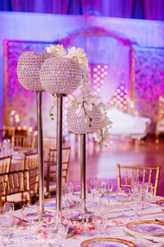 Elegant Indian wedding reception table decor. Elegant Indian wedding reception table decor.