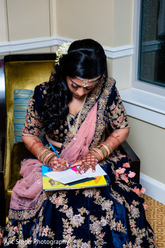 Indian bride writing a letter to groom. Indian bride writing a letter to groom.
