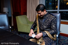 Indian groom's special moment. Indian groom's special moment.