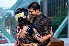 Romantic Indian couple first look capture. Romantic Indian couple first look capture.