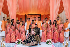 Sweet Indian couple with groomsmen and bridesmaids photo shoot. Sweet Indian couple with groomsmen and bridesmaids photo shoot.