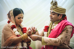 Indian bride and groom during the ceremony Indian bride and groom during the ceremony