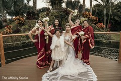 Fun capture of Indian bride with bridesmaids. Fun capture of Indian bride with bridesmaids.