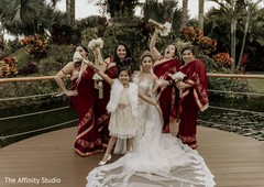 Lovely capture of Indian bride, flower girls and bridesmaids capture. Lovely capture of Indian bride, flower girls and bridesmaids capture.