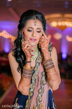 Indian bride wearing her sangeet jewelry. Indian bride wearing her sangeet jewelry.