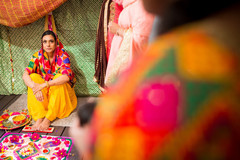Indian bride during the pre wedding rituals Indian bride during the pre wedding rituals