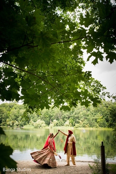 Indian couple by the lake Indian couple by the lake