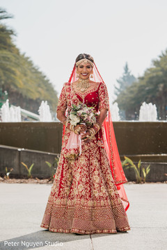 Indian bride posing outside Indian bride posing outside