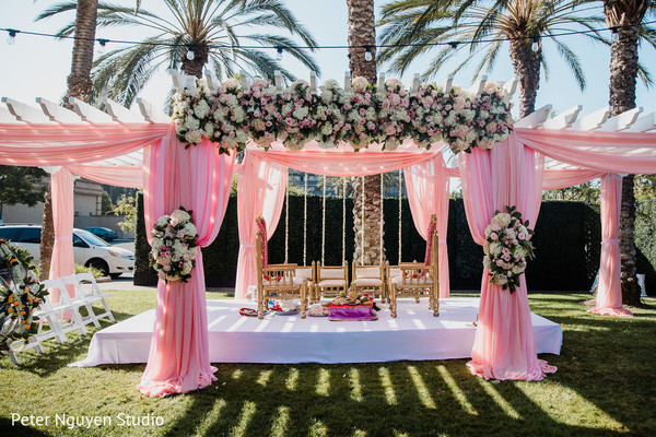 Colorful draping for the Indian wedding