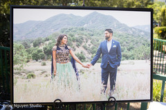 Indian bride and groom's large portrait Indian bride and groom's large portrait
