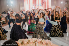 Dazzling bridesmaids performing a choreography Dazzling bridesmaids performing a choreography