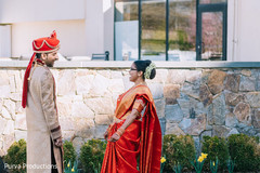 Marvelous Indian couple first look scene. Marvelous Indian couple first look scene.