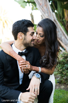 Indian bride and groom's romantic moment Indian bride and groom's romantic moment