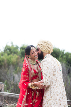 Indian bride being kissed by Raja Indian bride being kissed by Raja