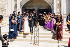 Indian bride and groom leaving the ceremony Indian bride and groom leaving the ceremony