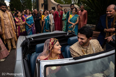 Indian couple on their wedding vehicle. Indian couple on their wedding vehicle.