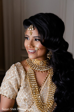 Indian bride with her ceremony jewelry on. Indian bride with her ceremony jewelry on.