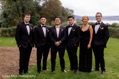Elegant Indian groom posing with Indian groomsmen. Elegant Indian groom posing with Indian groomsmen.