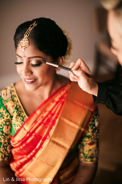 Indian bride getting ready for the ceremony Indian bride getting ready for the ceremony