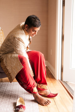 Indian groom getting ready for the bash Indian groom getting ready for the bash
