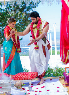 Indian couple during seven steps Indian couple during seven steps