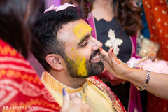 Indian groom during haldi Indian groom during haldi