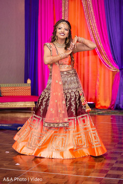 Indian bride performing a choreography Indian bride performing a choreography