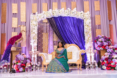 Indian bride at her wedding reception stage capture. Indian bride at her wedding reception stage capture.