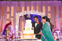 Indian wedding cutting the cake scene. Indian wedding cutting the cake scene.