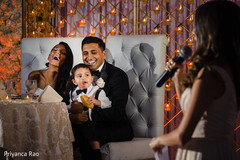Indian newlyweds during speeches Indian newlyweds during speeches