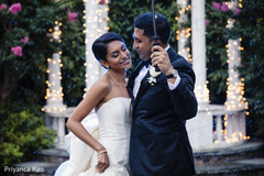 Indian bride and groom outdoors Indian bride and groom outdoors
