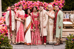 Indian bride and groom with family members. Indian bride and groom with family members.