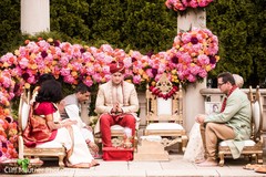 Welcoming of the Indian groom to the mandap. Welcoming of the Indian groom to the mandap.