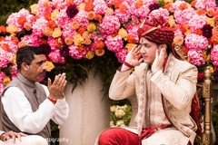 Indian groom during the Var Aagman ritual. Indian groom during the Var Aagman ritual.