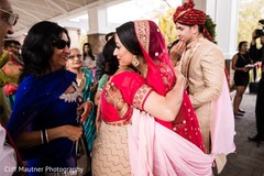 Indian bride hanging family at the end of ceremony. Indian bride hanging family at the end of ceremony.