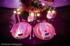 Indian couple's reception table decor. Indian couple's reception table decor.