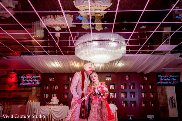 Indian groom and bride having a romantic moment