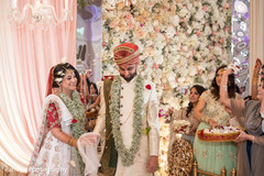 Indian bride and groom after the rituals Indian bride and groom after the rituals