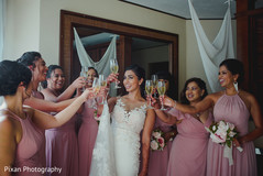 Indian bride and bridesmaids cheering up. Indian bride and bridesmaids cheering up.