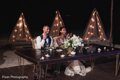 Jubilant indian couple's reception moment. Jubilant indian couple's reception moment.