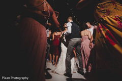 Upbeat bride and grooms dance scene. Upbeat bride and grooms dance scene.