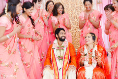 Couple with bridesmaids Couple with bridesmaids