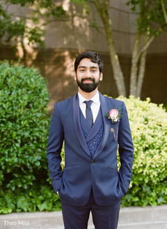 Indian groom wearing the tux Indian groom wearing the tux